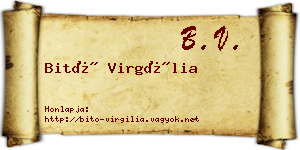 Bitó Virgília névjegykártya